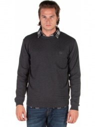 emerson cotton knitted sweater 192.em70.90-d.grey ml ανθρακί