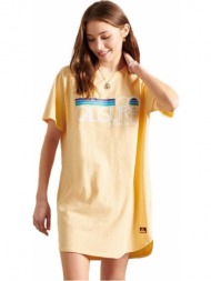 superdry cali surf raglan tshirt dress w8010812a-5dq κίτρινο