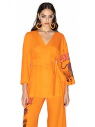 γυναικείο πουκάμισο peace and chaos - tangerine