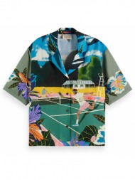 ανδρικό κοντομάνικο πουκάμισο scotch & soda - camp with tennis print