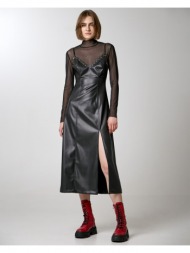 γυναικείο φόρεμα spell - 3310 faux leather effect with studs