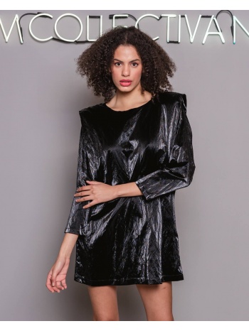 γυναικείο μακρυμάνικο φόρεμα collectiva noir - leta σε προσφορά