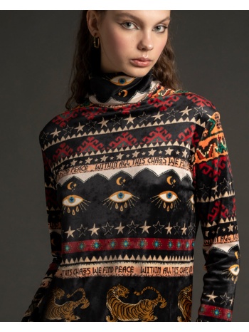 γυναικεία μακρυμάνικη μπλούζα peace and chaos - nazca velvet σε προσφορά