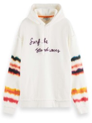 ανδρική μπλούζα φούτερ με κουκούλα scotch & soda - relaxed fit raw edge artwork hoodie 174508 sc0001