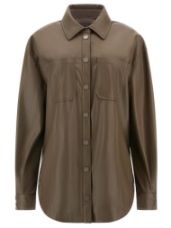 γυναικείο μακρυμάνικο πουκάμισο guess - carola faux leather