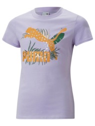 παιδική κοντομάνικη μπλούζα puma - classics vacay queen graphic