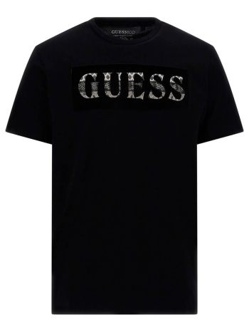 ανδρική κοντομάνικη μπλούζα guess - ss bsc guess velvet logo σε προσφορά