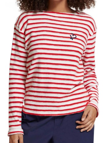 μπλουζα boxy fit breton stripe ls 176294 sc6866 lipstick red