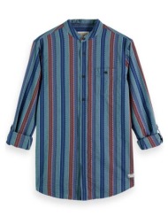ανδρικό μακρυμάνικο πουκάμισο scotch & soda - stand up collar dobby stripe