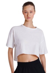 γυναικεία κοντομάνικη μπλούζα collectiva noir - crop c