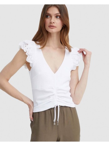 γυναικεία κοντομάνικη μπλούζα guess - ss sangallo sleeve