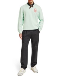 ανδρικό παντελόνι scotch & soda - straight fit garment-dyed pleated chino 177226 sc0008