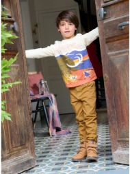 παιδικό παντελόνι για αγόρια mustard - καφε