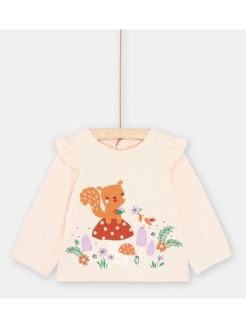 βρεφική μακρυμάνικη μπλούζα για κορίτσια beige squirrel  σε προσφορά