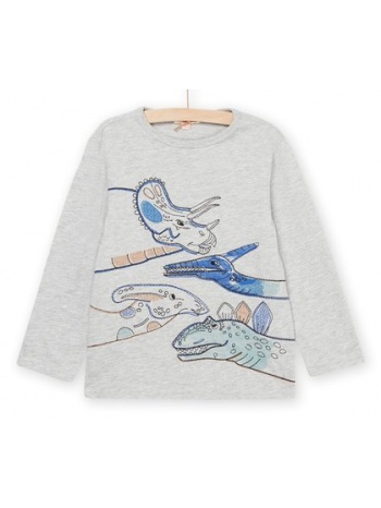 παιδική μακρυμάνικη μπλούζα για αγόρια gray animals - γκρι