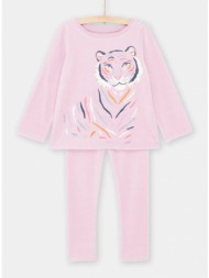 παιδικές μακρυμάνικες πιτζάμες για κορίτσια pink velvet lion - μωβ