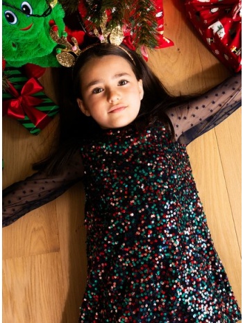 παιδικό χριστουγεννιάτικο μακρυμάνικο φόρεμα για κορίτσια σε προσφορά