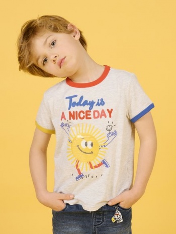 παιδικη μπλουζα για αγορια - ανοιχτο γκρι σε προσφορά