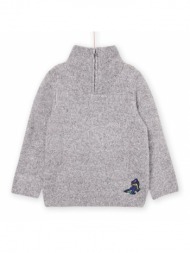 παιδικό μακρυμάνικο πουλόβερ για αγόρια gray dinosaur - γκρι