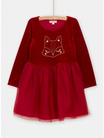 βρεφικό μακρυμάνικο φόρεμα για κορίτσια red tulle foxy  σε προσφορά