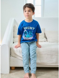 παιδική κοντομάνικη μπλούζα για αγόρια blue shiny tiger - μπλε