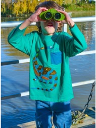 παιδική μακρυμάνικη μπλούζα για αγόρια πράσινη στρουθοκάμηλος - πρασινο