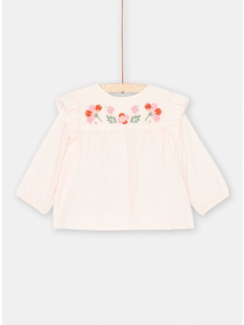 βρεφική μακρυμάνικη μπλούζα για κορίτσια beige flowers - ροζ σε προσφορά