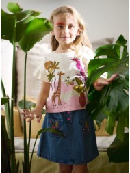 παιδική φούστα για κορίτσια flower denim - μπλε