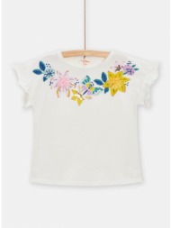 παιδική μπλούζα για κορίτσια flowers - εκρου