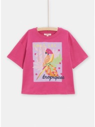παιδική μπλούζα κοντομάνικη για κορίτσια - φουξια