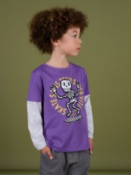 παιδικη μωβ μακρυμανικη μακο μπλουζα για αγορια - μωβ
