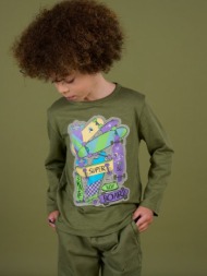 παιδικη μπεζ μακρυμανικη μακο μπλουζα για αγορια - μπεζ