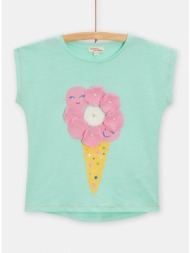 παιδική μπλούζα κοντομάνικη για κορίτσια mint ice cream - μπλε