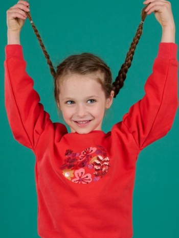 παιδικη κοκκινη μακρυμανικη μακο μπλουζα για κοριτσια  σε προσφορά