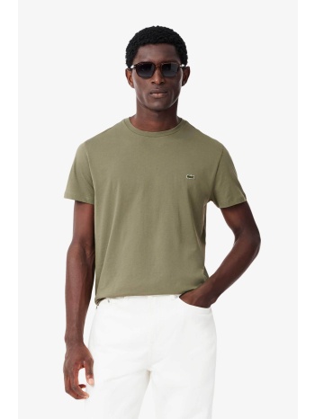 lacoste ανδρικό t-shirt με κεντημένο λογότυπο regular fit 