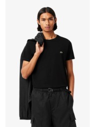 lacoste ανδρικό t-shirt με κεντημένο λογότυπο regular fit - th6709 μαύρο
