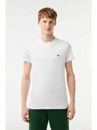 lacoste ανδρικό t-shirt με κεντημένο λογότυπο regular fit - th6709 λευκό