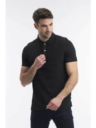 nautica ανδρική μπλούζα πόλο με κεντημένο λογότυπο slim fit - k81001 μαύρο