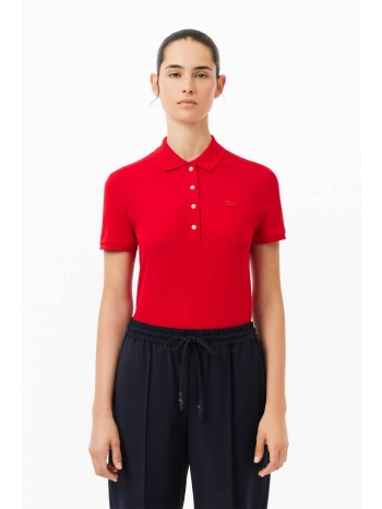 lacoste γυναικεία μπλούζα πόλο πικέ κοντομάνικη με