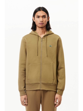 lacoste ανδρική ζακέτα φούτερ με κουκούλα και κεντημένο