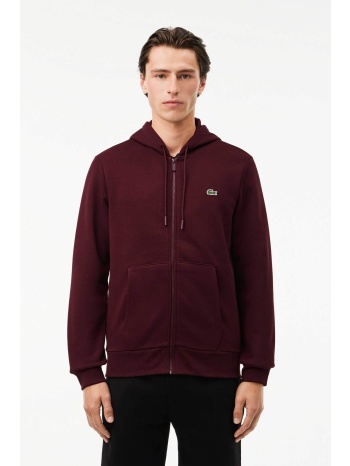 lacoste ανδρική ζακέτα φούτερ με κουκούλα και κεντημένο