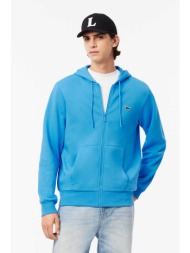 lacoste ανδρική ζακέτα φούτερ με κουκούλα και κεντημένο λογότυπο classic fit - sh9626 γαλάζιο
