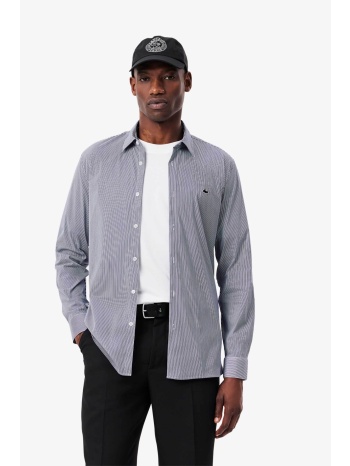 lacoste ανδρικό πουκάμισο με ριγέ σχέδιο και κεντημένο