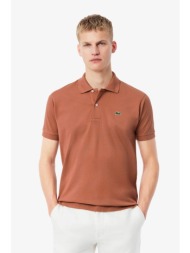 lacoste ανδρική μπλούζα πόλο πικέ κοντομάνικη με κεντημένο λογότυπο classic fit - l1212 καφέ tawny
