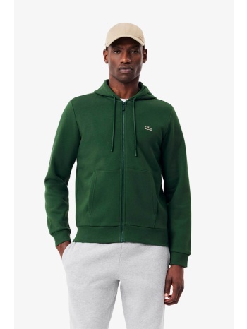 lacoste ανδρική ζακέτα φούτερ με κουκούλα και κεντημένο