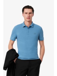 lacoste ανδρική μπλούζα πόλο πικέ με ton-sur-ton κεντημένο λογότυπο regular fit `smart paris stretch