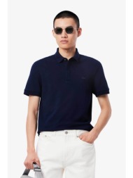 lacoste ανδρική μπλούζα πόλο πικέ με ton-sur-ton κεντημένο λογότυπο regular fit `smart paris stretch