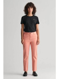 gant γυναικείο παντελόνι chino μονόχρωμο cropped με τσέπες slim fit - 4150261 ροδακινί