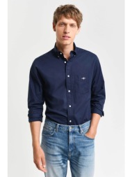 gant ανδρικό πουκάμισο button down classic poplin με τσέπη και κεντημένο λογότυπο regular fit - 3000