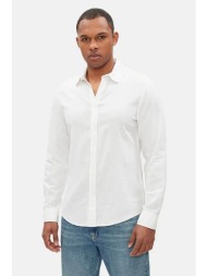 pepe jeans ανδρικό λινό πουκάμισο μονόχρωμο regular fit - pm308844 λευκό